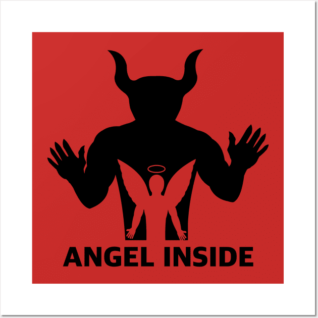 Angel Inside black Wall Art by Sierra_42